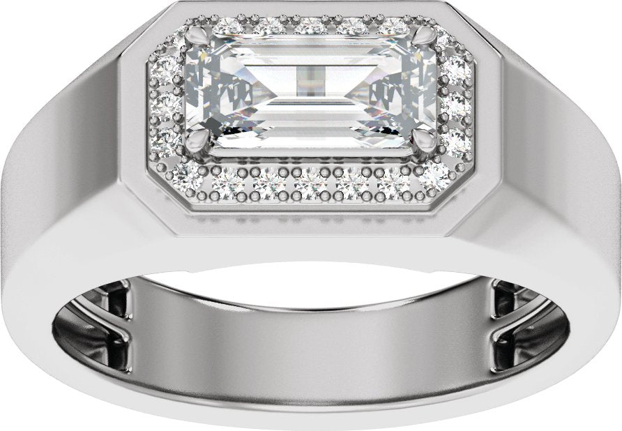 1 3/4 Ctw Lab Grown Diamond Halo Band With Accents - White Gold - Lab Grown Diamond