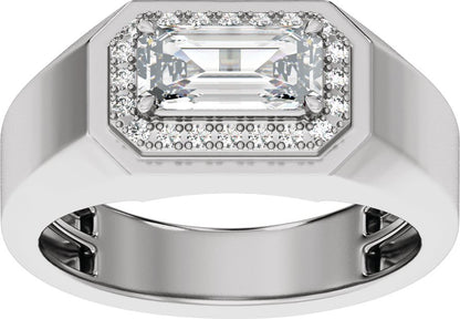1 3/4 Ctw Lab Grown Diamond Halo Band With Accents - White Gold - Lab Grown Diamond
