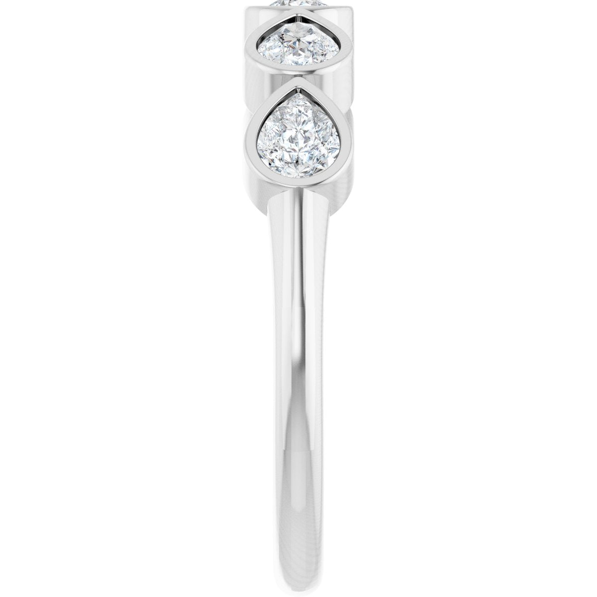 3/4 Ctw Pear Lab-Grown Diamond Anniversary Band - White Gold - Lab Grown Diamond