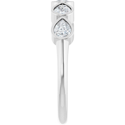 3/4 Ctw Pear Lab-Grown Diamond Anniversary Band - White Gold - Lab Grown Diamond