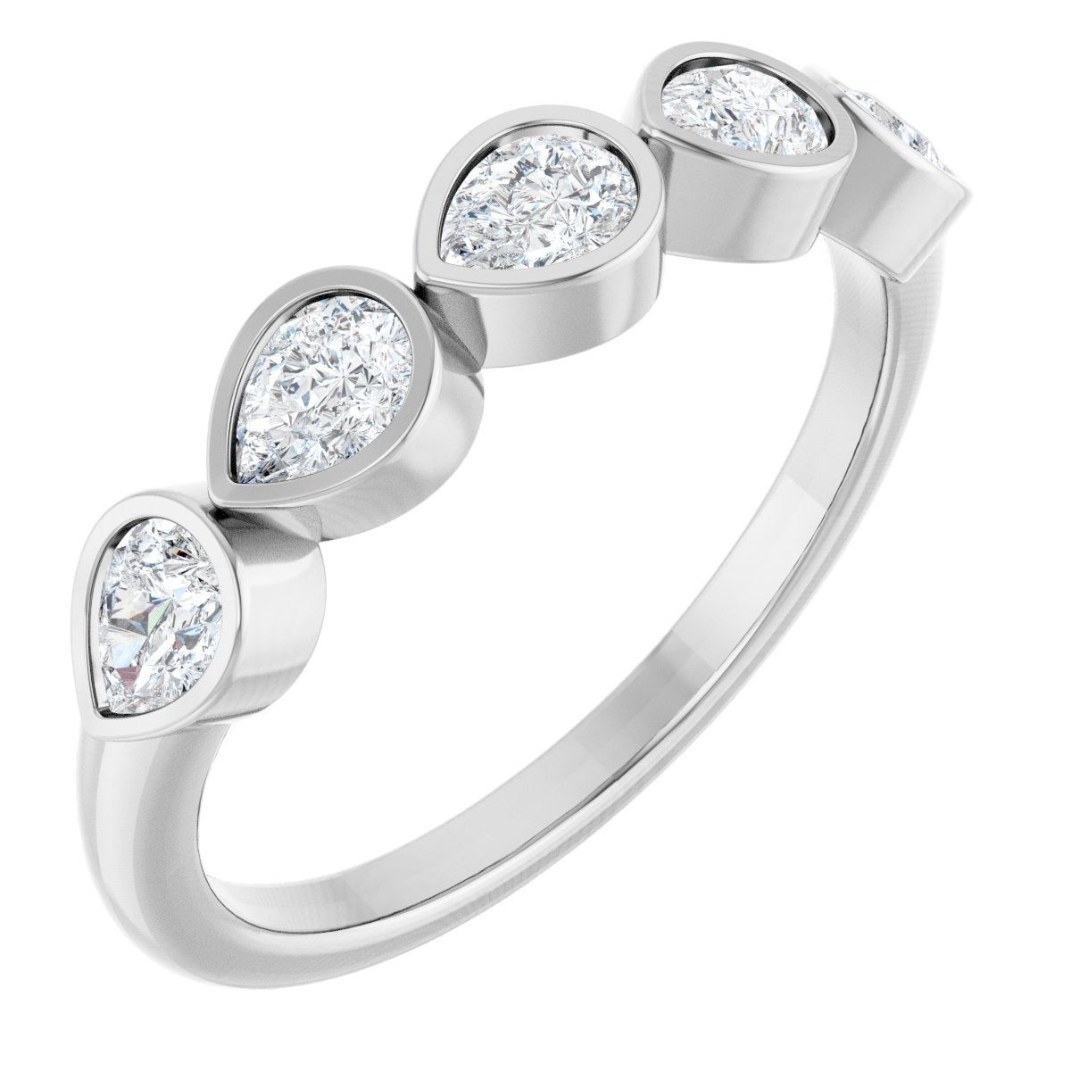 3/4 Ctw Pear Lab-Grown Diamond Anniversary Band