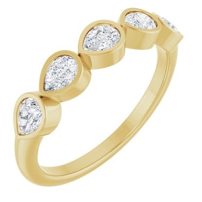 3/4 Ctw Pear Lab-Grown Diamond Anniversary Band