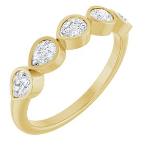 3/4 Ctw Pear Lab-Grown Diamond Anniversary Band