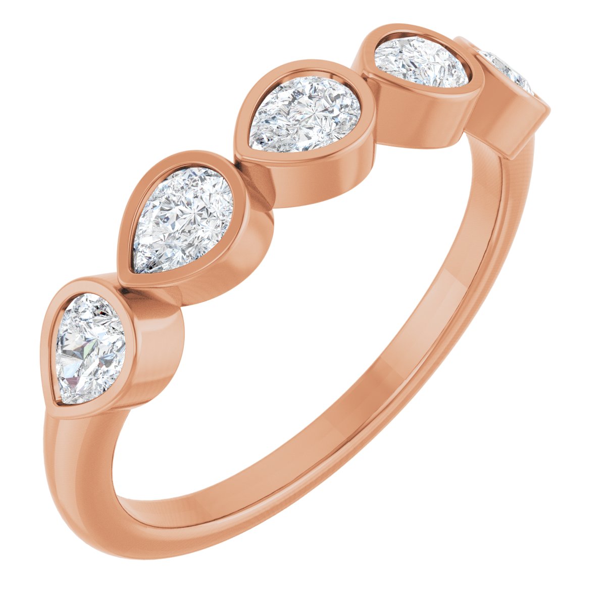 3/4 Ctw Pear Lab-Grown Diamond Anniversary Band
