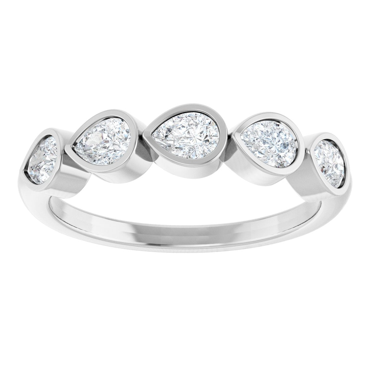 3/4 Ctw Pear Lab-Grown Diamond Anniversary Band - White Gold - Lab Grown Diamond