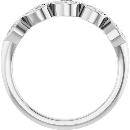 3/4 Ctw Pear Lab-Grown Diamond Anniversary Band - White Gold - Lab Grown Diamond