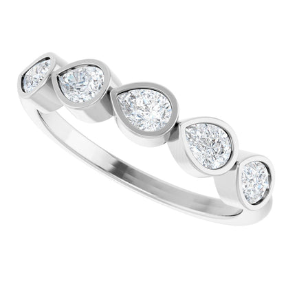 3/4 Ctw Pear Lab-Grown Diamond Anniversary Band - White Gold - Lab Grown Diamond
