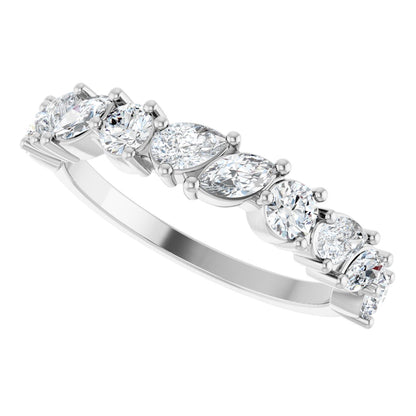 9/10 Ctw Marquise Lab-Grown Diamond Anniversary Band - White Gold - Lab Grown Diamond