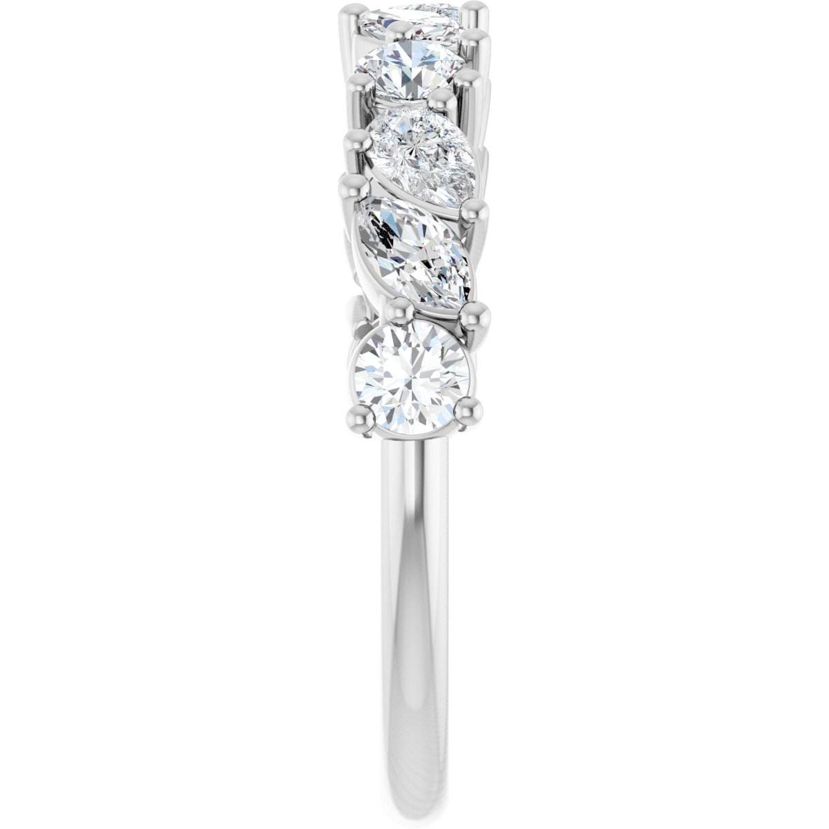 9/10 Ctw Marquise Lab-Grown Diamond Anniversary Band - White Gold - Lab Grown Diamond