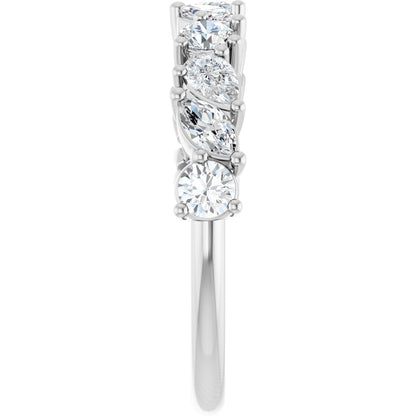 9/10 Ctw Marquise Lab-Grown Diamond Anniversary Band - White Gold - Lab Grown Diamond