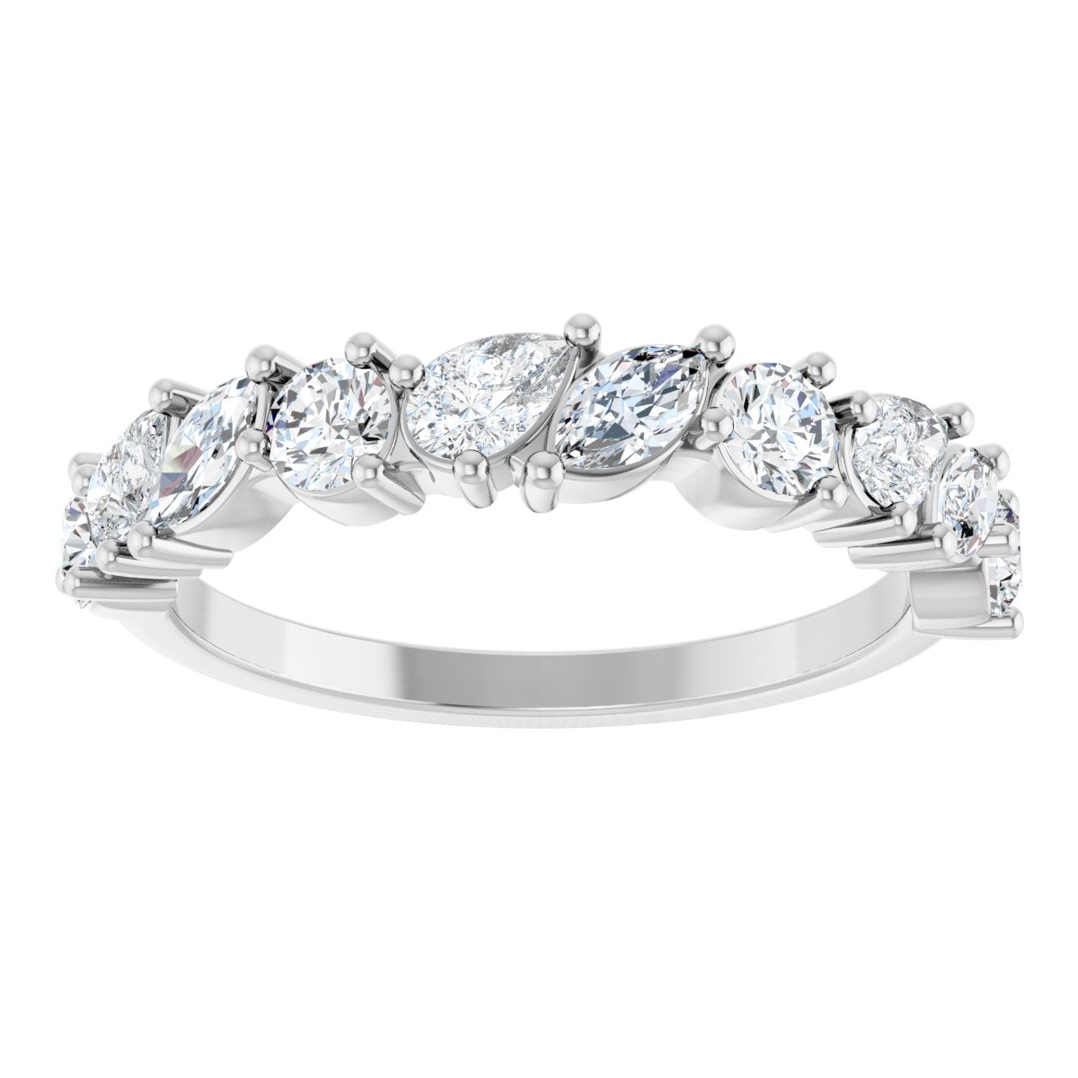 9/10 Ctw Marquise Lab-Grown Diamond Anniversary Band - White Gold - Lab Grown Diamond