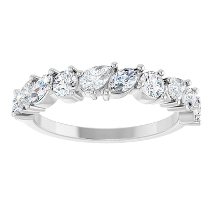 9/10 Ctw Marquise Lab-Grown Diamond Anniversary Band - White Gold - Lab Grown Diamond
