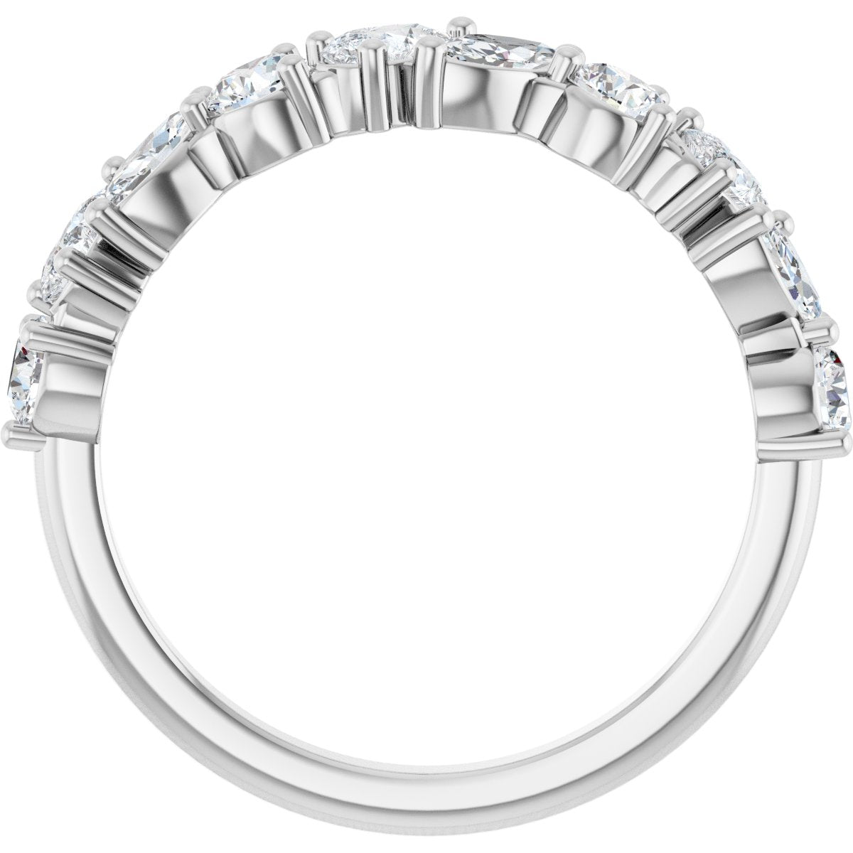 9/10 Ctw Marquise Lab-Grown Diamond Anniversary Band - White Gold - Lab Grown Diamond