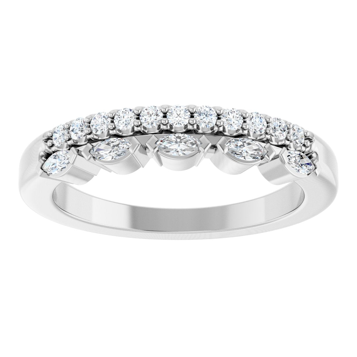 1/3 Ctw Marquise Lab-Grown Diamond Anniversary Band - White Gold - Lab Grown Diamond