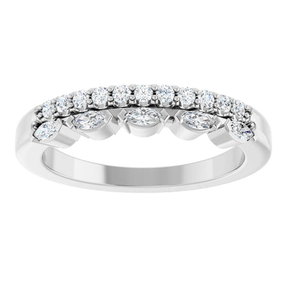 1/3 Ctw Marquise Lab-Grown Diamond Anniversary Band - White Gold - Lab Grown Diamond