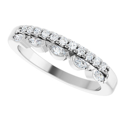 1/3 Ctw Marquise Lab-Grown Diamond Anniversary Band - White Gold - Lab Grown Diamond