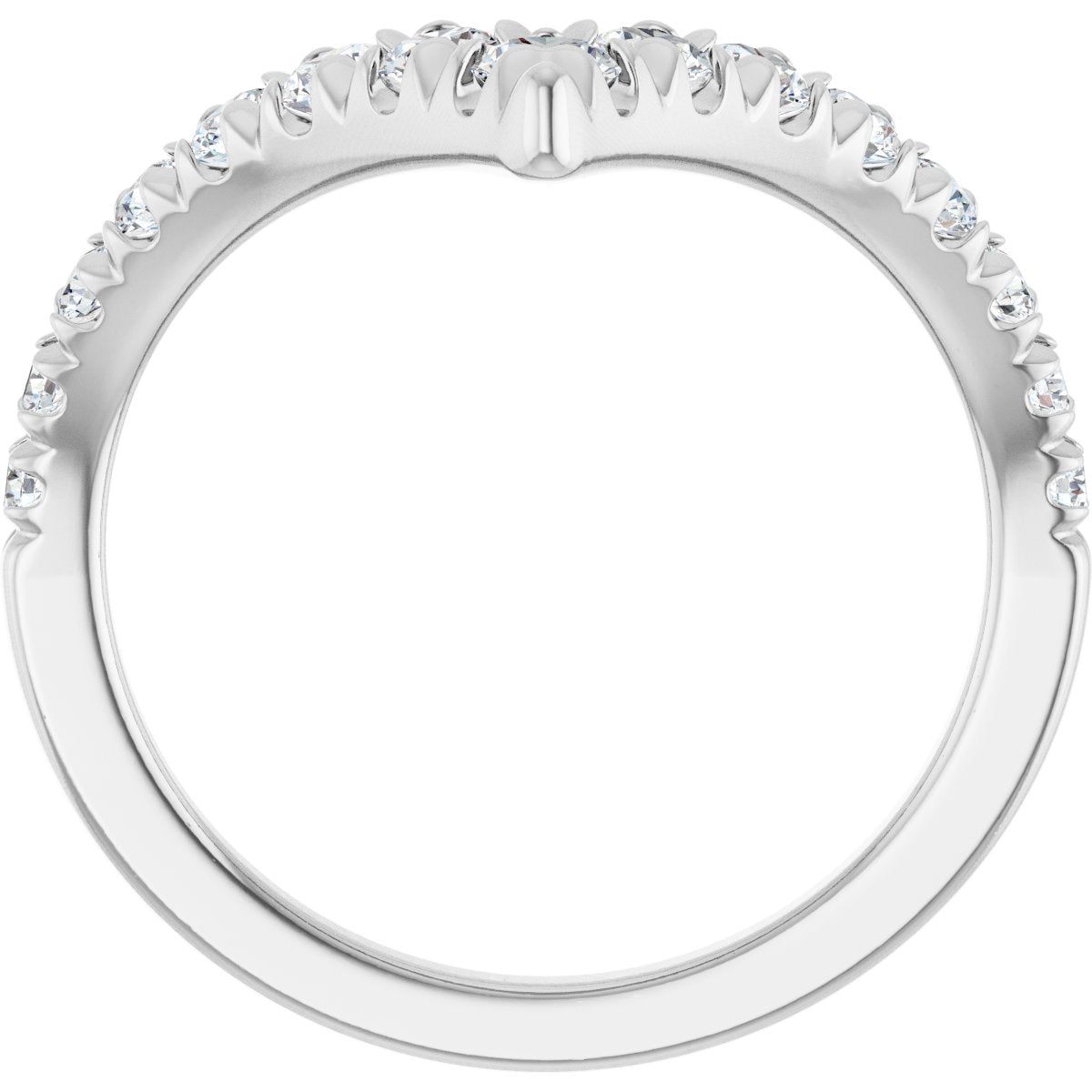 5/8 Ctw Lab-Grown Diamond Contour Band - White Gold - Lab Grown Diamond