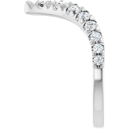 5/8 Ctw Lab-Grown Diamond Contour Band - White Gold - Lab Grown Diamond