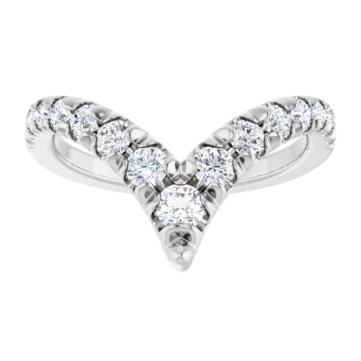5/8 Ctw Lab-Grown Diamond Contour Band - White Gold - Lab Grown Diamond