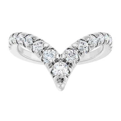 5/8 Ctw Lab-Grown Diamond Contour Band - White Gold - Lab Grown Diamond