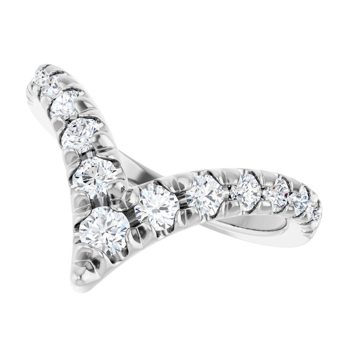 5/8 Ctw Lab-Grown Diamond Contour Band - White Gold - Lab Grown Diamond