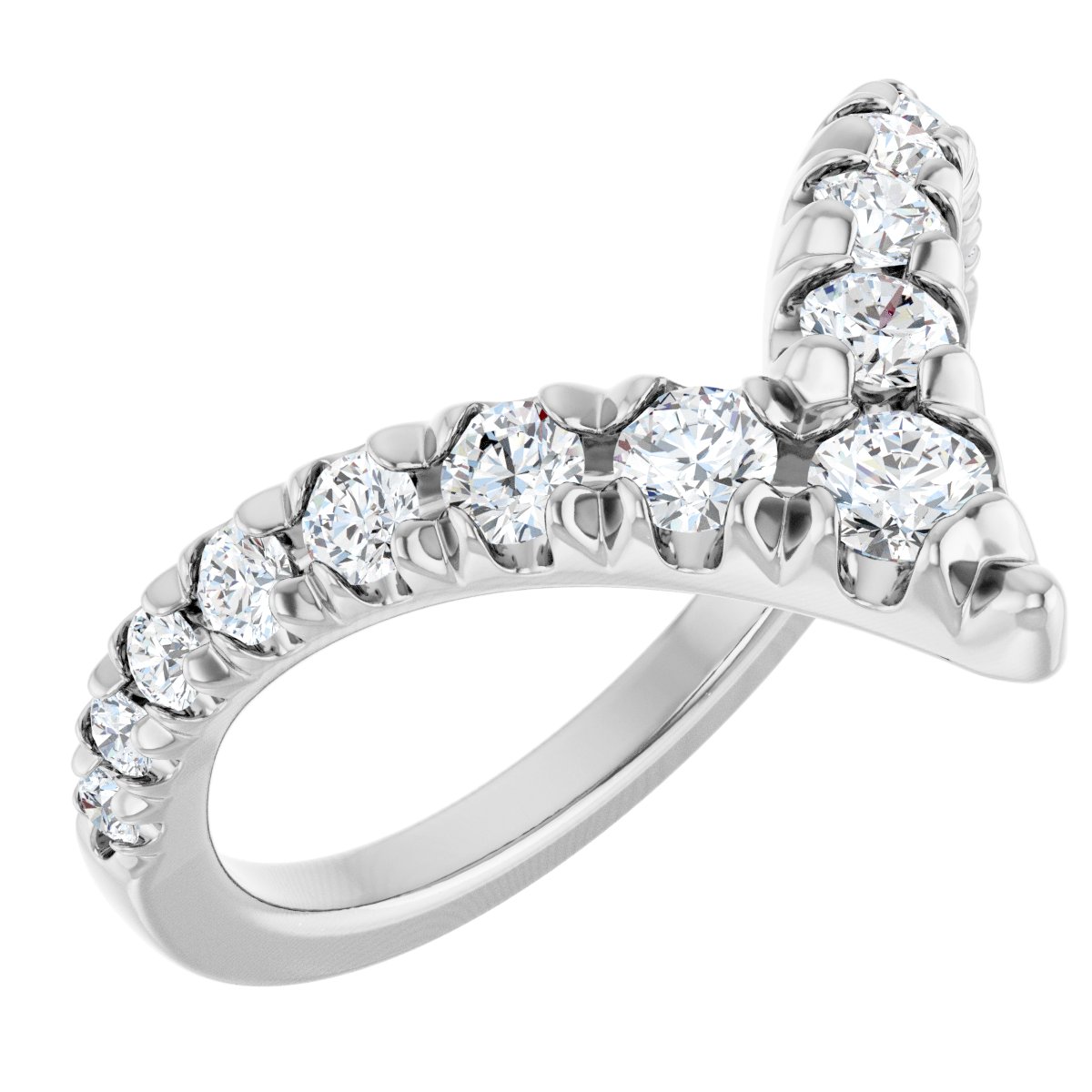 5/8 Ctw Lab-Grown Diamond Contour Band - White Gold - Lab Grown Diamond