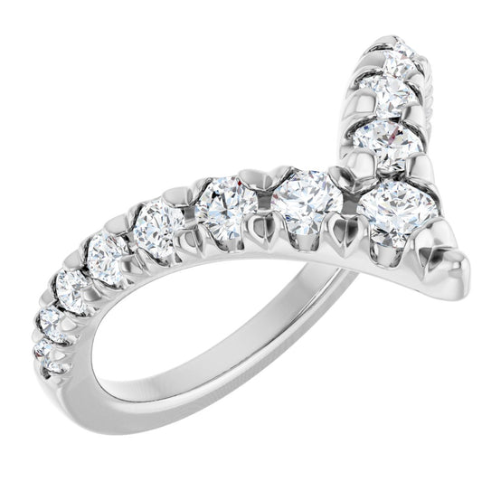 5/8 Ctw Lab-Grown Diamond Contour Band - White Gold - Lab Grown Diamond