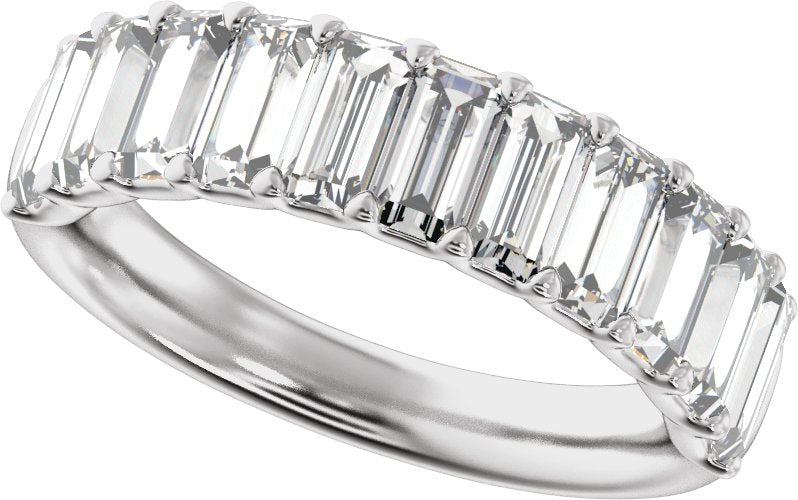 2 1/4 Ctw Straight Baguette Lab-Grown Diamond Anniversary Band - White Gold - Lab Grown Diamond