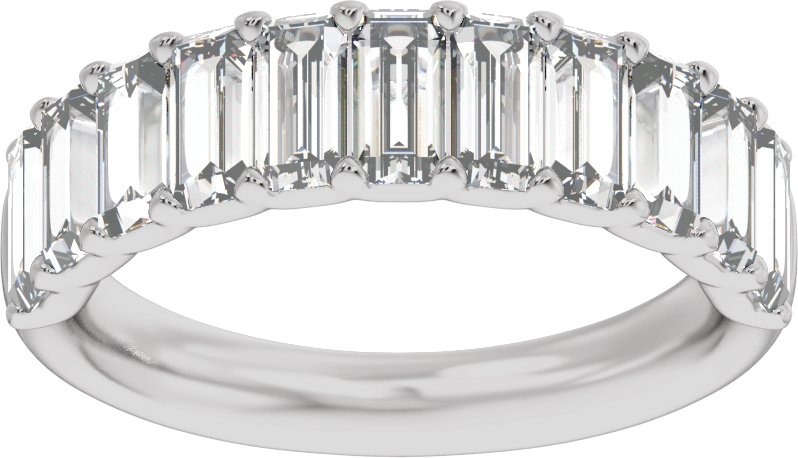 2 1/4 Ctw Straight Baguette Lab-Grown Diamond Anniversary Band - White Gold - Lab Grown Diamond
