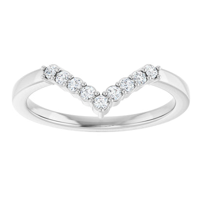 1/8 Ctw Lab-Grown Diamond Contour Band - White Gold - Lab Grown Diamond