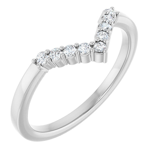 1/8 Ctw Lab-Grown Diamond Contour Band - White Gold - Lab Grown Diamond