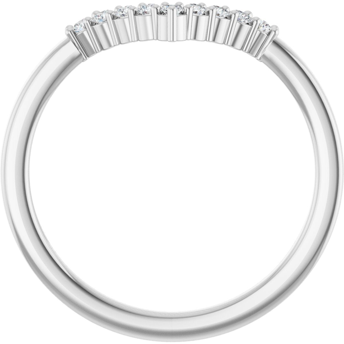 1/8 Ctw Lab-Grown Diamond Contour Band - White Gold - Lab Grown Diamond