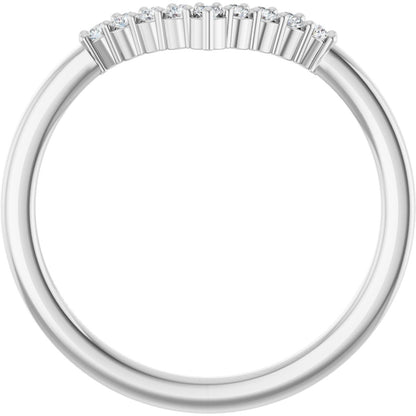 1/8 Ctw Lab-Grown Diamond Contour Band - White Gold - Lab Grown Diamond