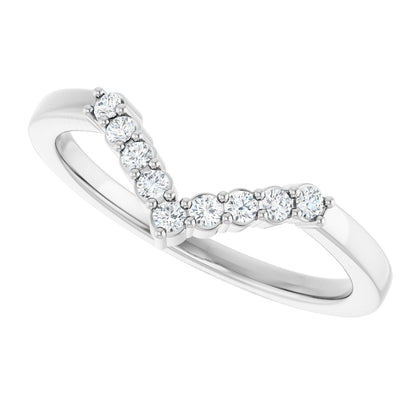1/8 Ctw Lab-Grown Diamond Contour Band - White Gold - Lab Grown Diamond