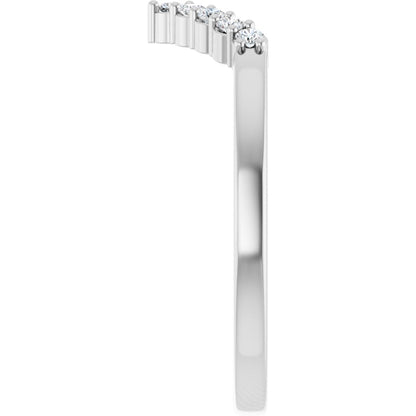 1/8 Ctw Lab-Grown Diamond Contour Band - White Gold - Lab Grown Diamond