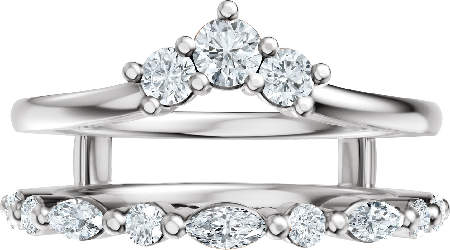 1/2 Ctw Lab-Grown Diamond Ring Guard - White Gold - Lab Grown Diamond