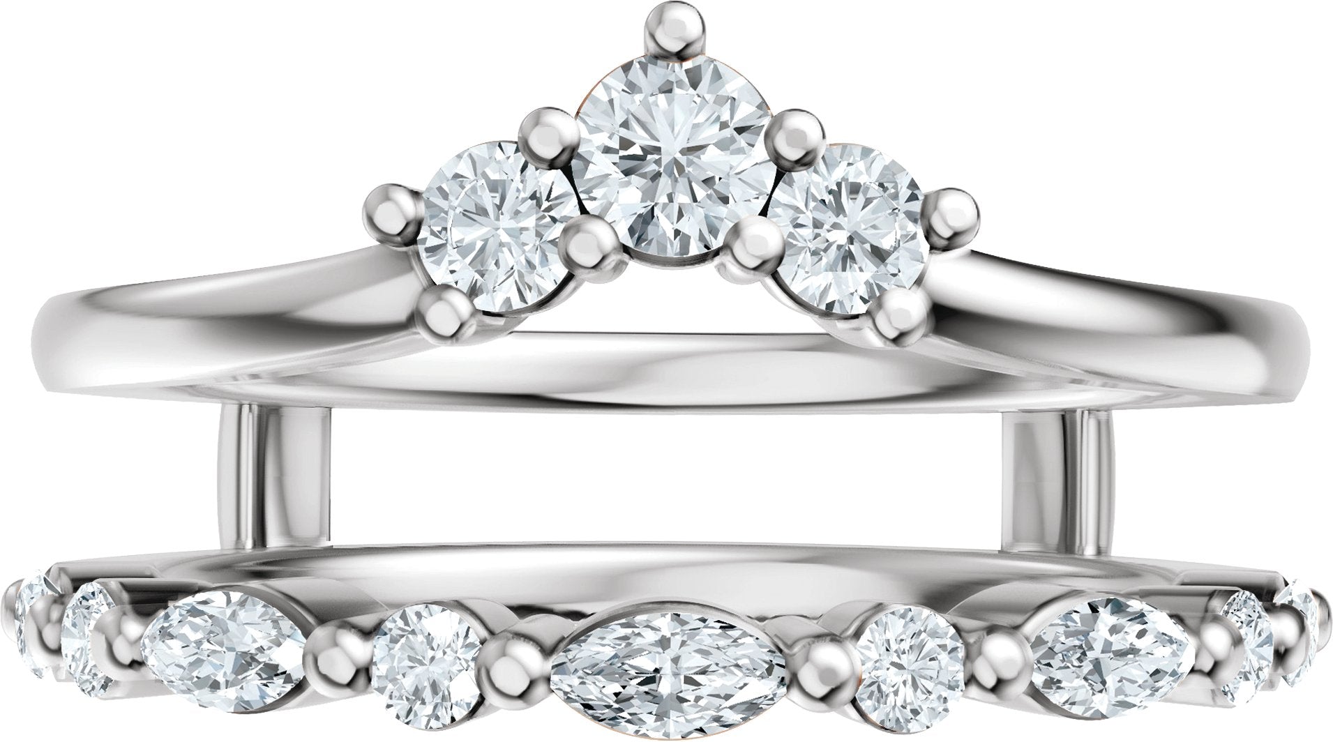 1/2 Ctw Lab-Grown Diamond Ring Guard - White Gold - Lab Grown Diamond