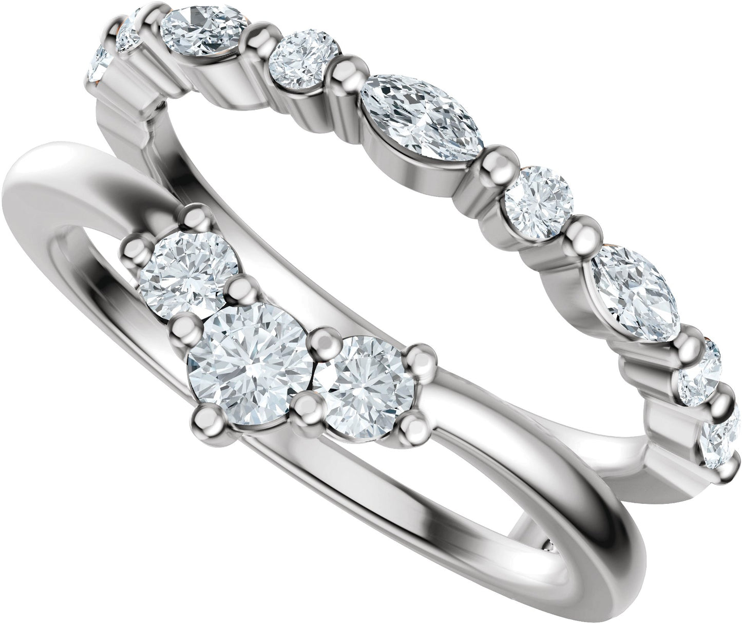 1/2 Ctw Lab-Grown Diamond Ring Guard - White Gold - Lab Grown Diamond
