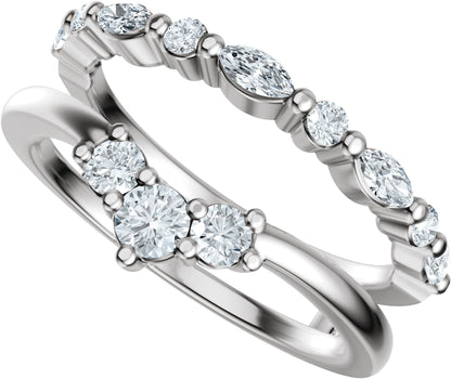 1/2 Ctw Lab-Grown Diamond Ring Guard - White Gold - Lab Grown Diamond
