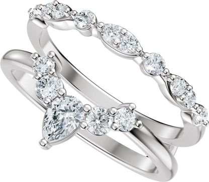 5/8 Ctw Pear Lab-Grown Diamond Ring Guard - White Gold - Lab Grown Diamond