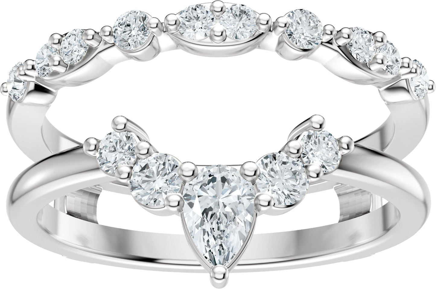 5/8 Ctw Pear Lab-Grown Diamond Ring Guard - White Gold - Lab Grown Diamond
