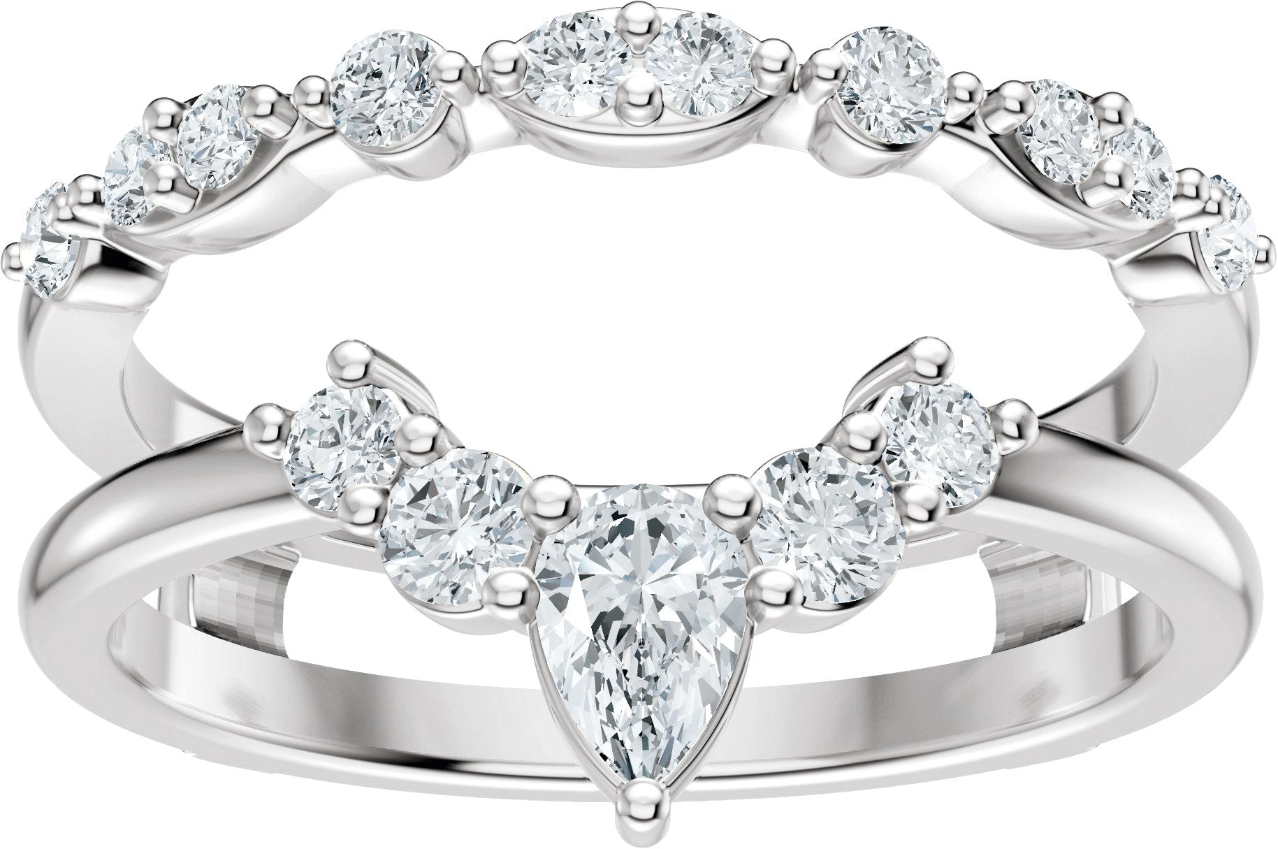 5/8 Ctw Pear Lab-Grown Diamond Ring Guard - White Gold - Lab Grown Diamond