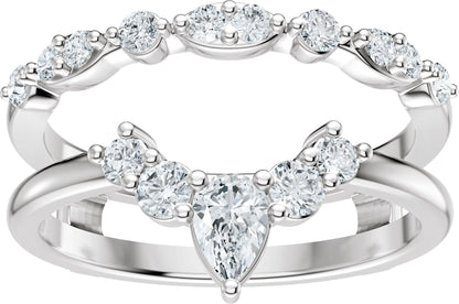 5/8 Ctw Pear Lab-Grown Diamond Ring Guard - White Gold - Lab Grown Diamond
