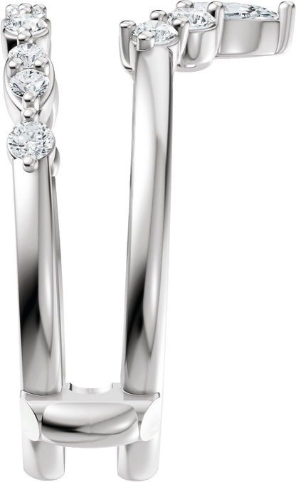 5/8 Ctw Pear Lab-Grown Diamond Ring Guard - White Gold - Lab Grown Diamond
