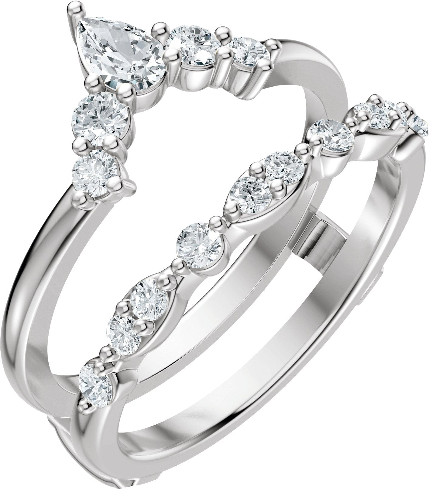 5/8 Ctw Pear Lab-Grown Diamond Ring Guard