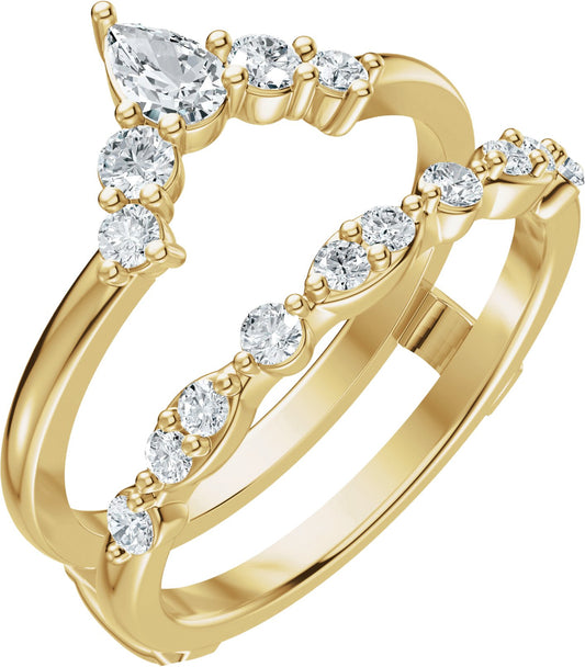 5/8 Ctw Pear Lab-Grown Diamond Ring Guard