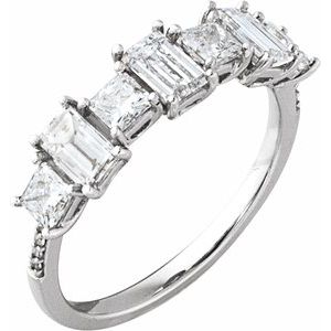 1 1/5 Ctw Emerald Lab-Grown Diamond Anniversary Band