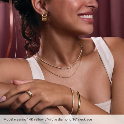5 7/8 Ctw Lab-Grown Diamond Line Necklace - Rose Gold - Lab Grown Diamond