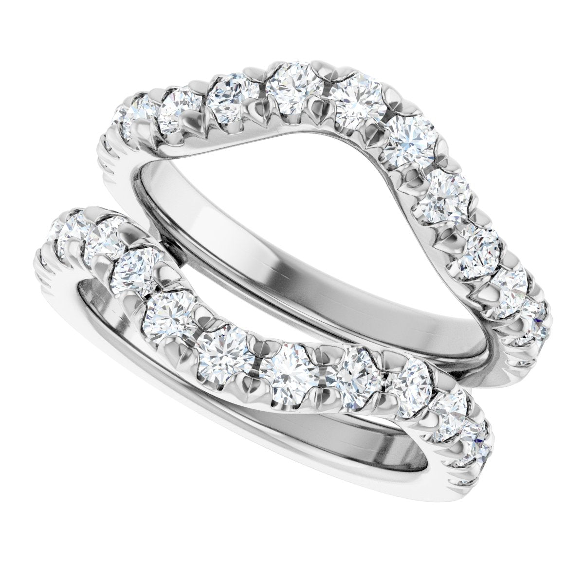 1 1/2 Ctw Lab-Grown Diamond Ring Guard - White Gold - Lab Grown Diamond