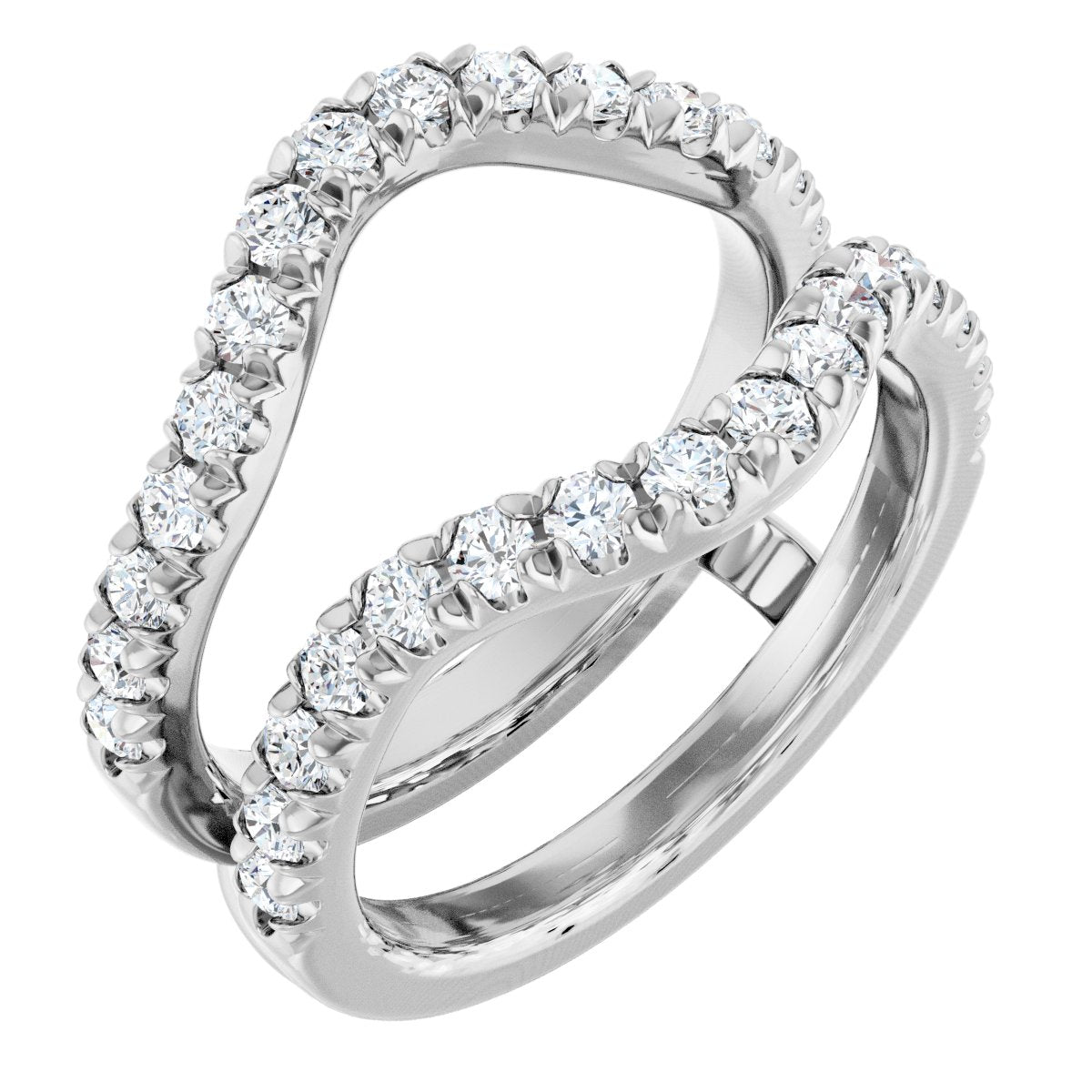 7/8 Ctw Lab-Grown Diamond Ring Guard - White Gold - Lab Grown Diamond